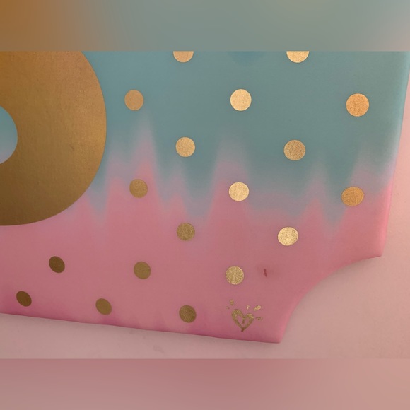 Justice Girls Padded Gold Dotted Ombre Memory Pin Board Golden Initial Letter S - Picture 10 of 15